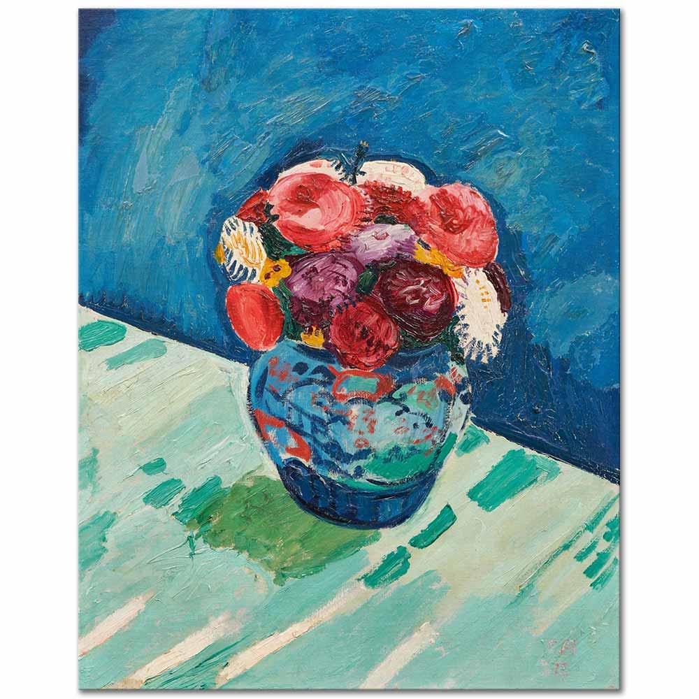 Cuno Amiet Vazoda Çiçekler Kanvas Tablo