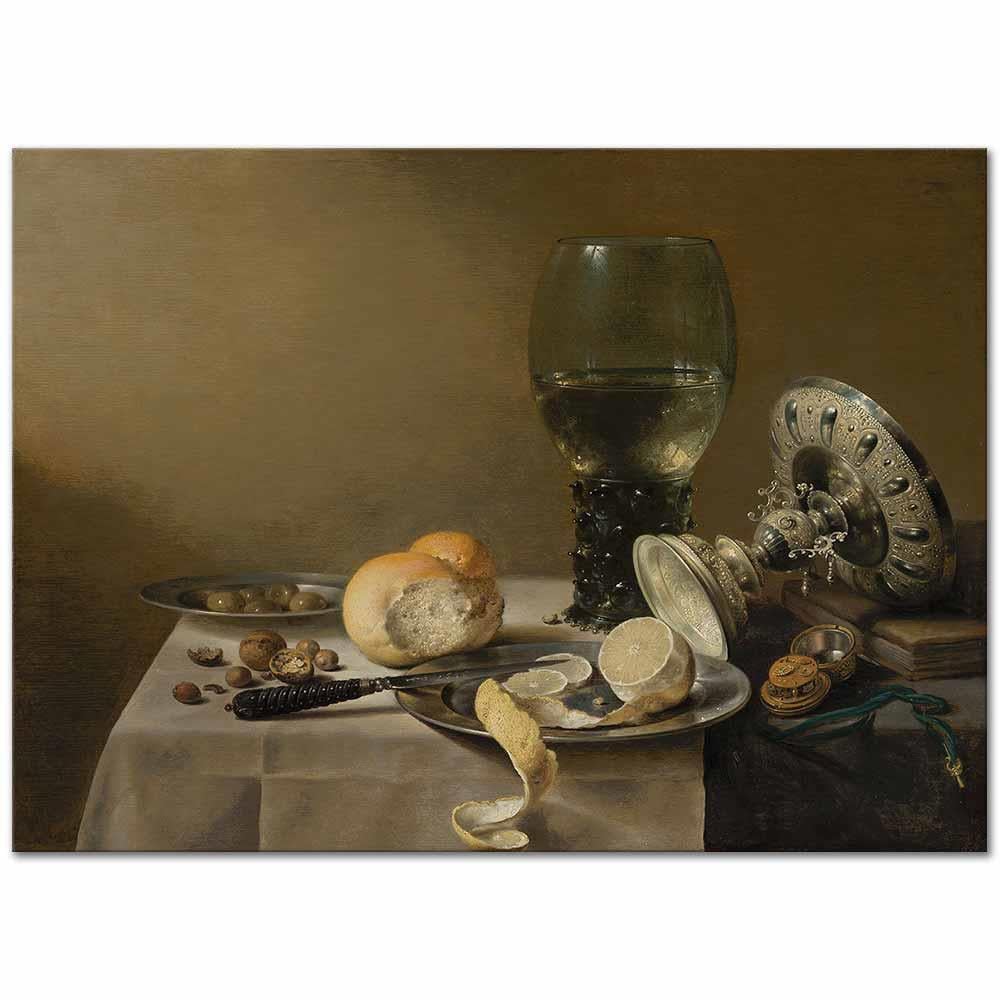 Pieter Claesz Kadeh ve Limonlu Natürmort Kanvas Tablo