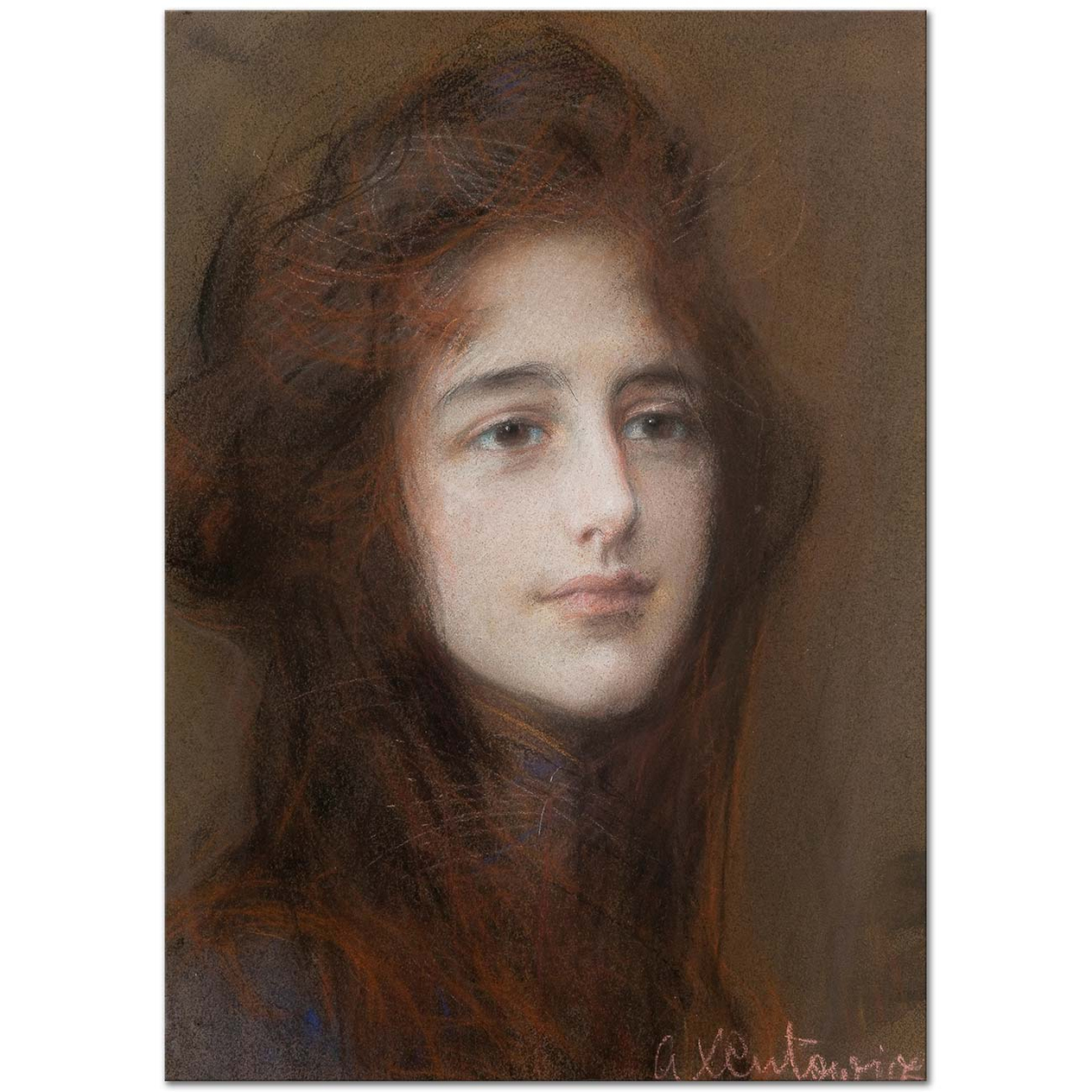 Teodor Axentowicz Portrait of a Young Woman Art Print