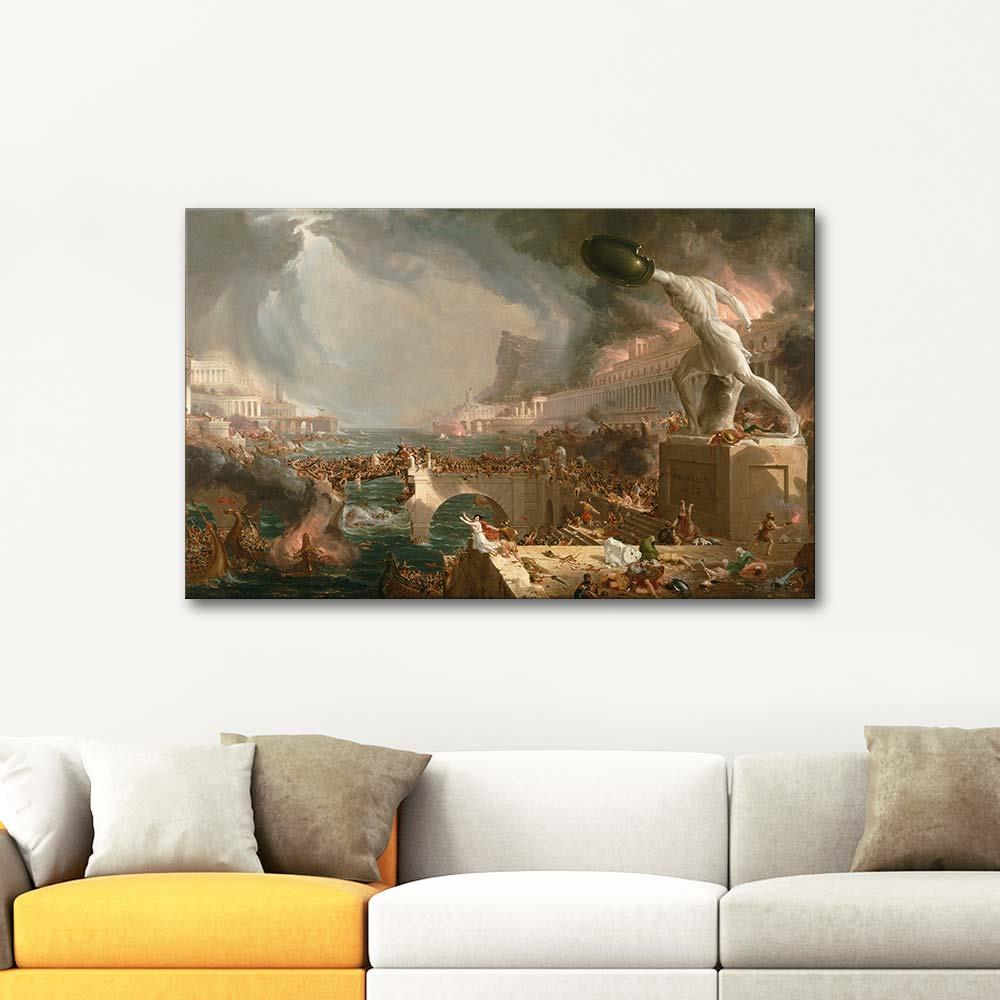 The Course of Empire Destruction by Thomas Cole as Art Print