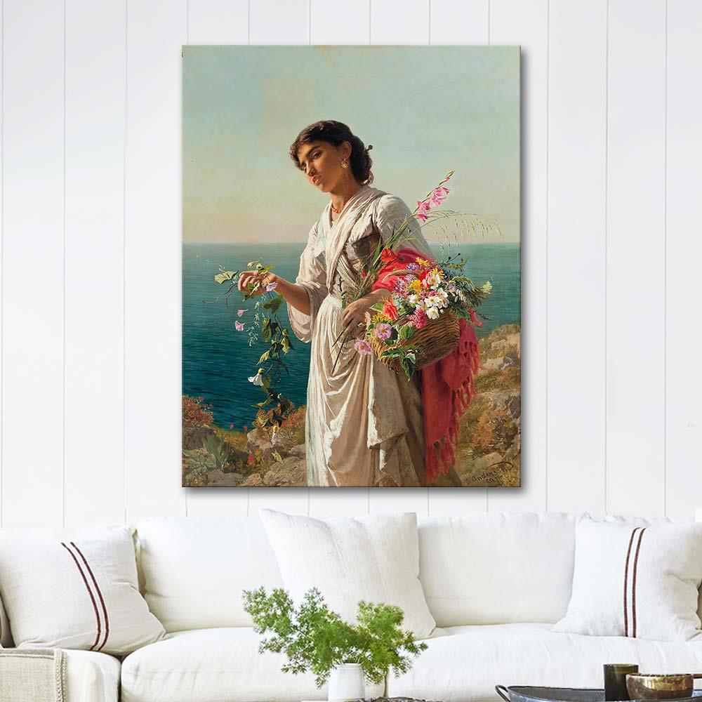 The Flower Girl Capri by Sophie Gengembre Anderson as Art Print
