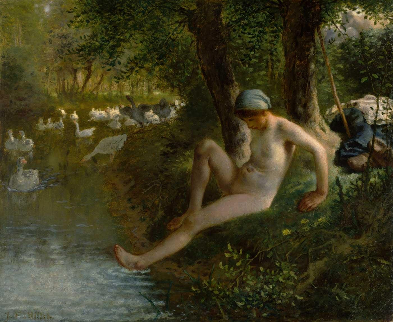 The Goose Girl by Jean-Francois Millet as Art Print