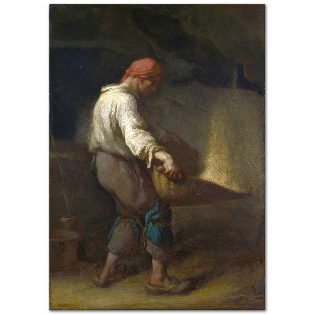 Jean-Francois Millet Tahıl Eleyen Çiftçi Kanvas Tablo
