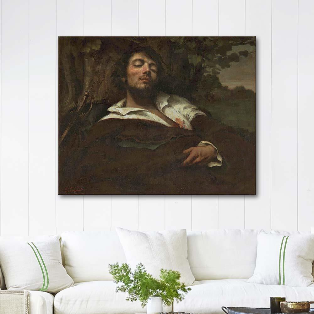 Gustave Courbet Yaralı Adam Kanvas Tablo