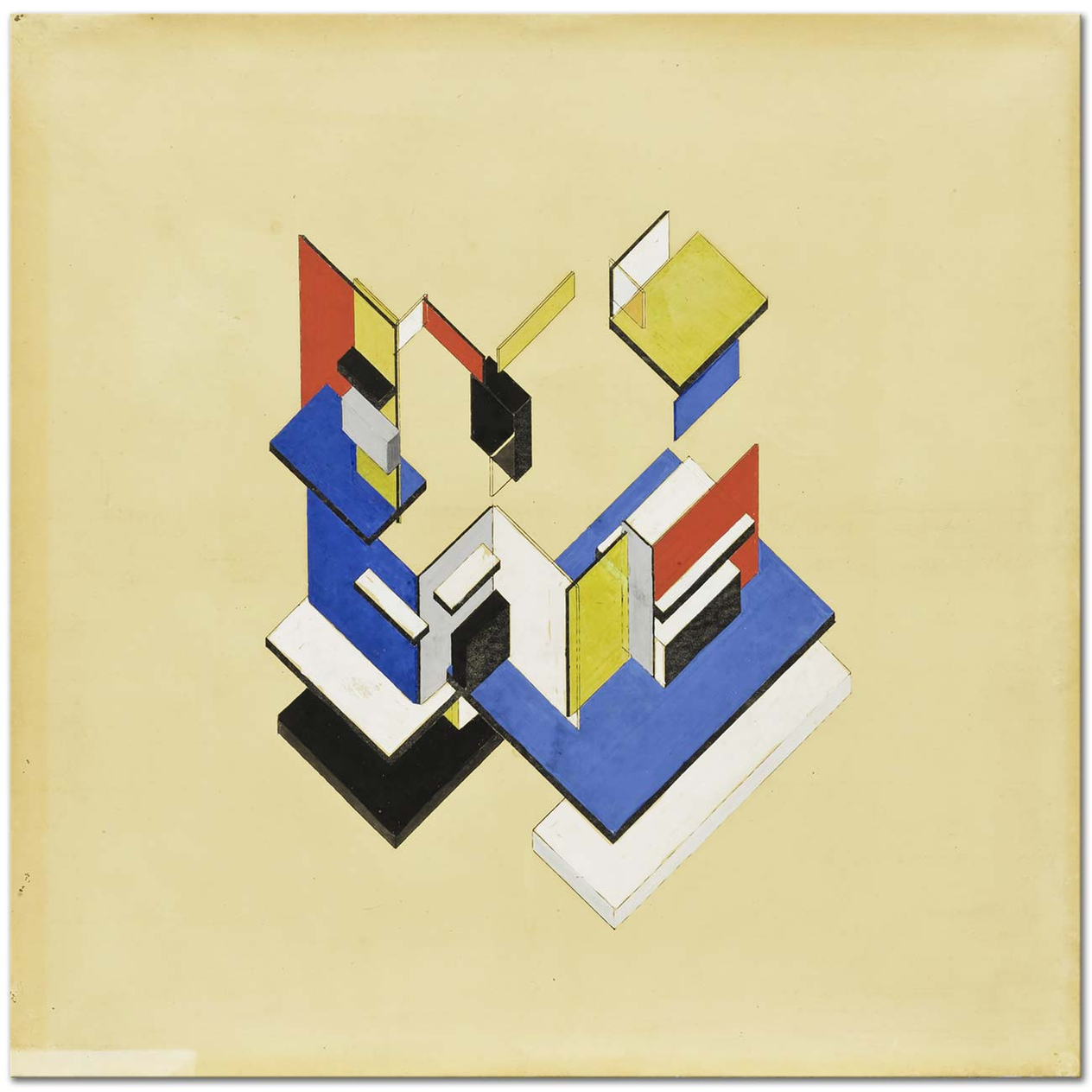 Theo van Doesburg Kontra Konstruksiyon Kanvas Tablo