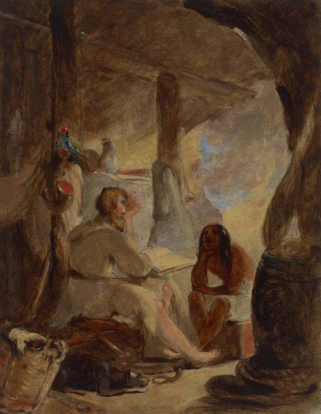 Thomas Sully Robinson Crusoe and Friday in the Cave Art Print