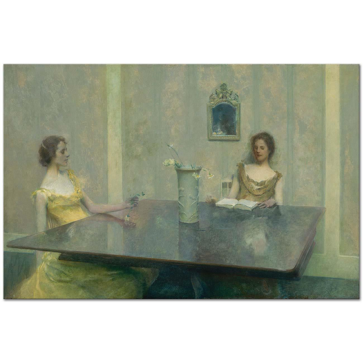 Thomas Wilmer Dewing A Reading Art Print