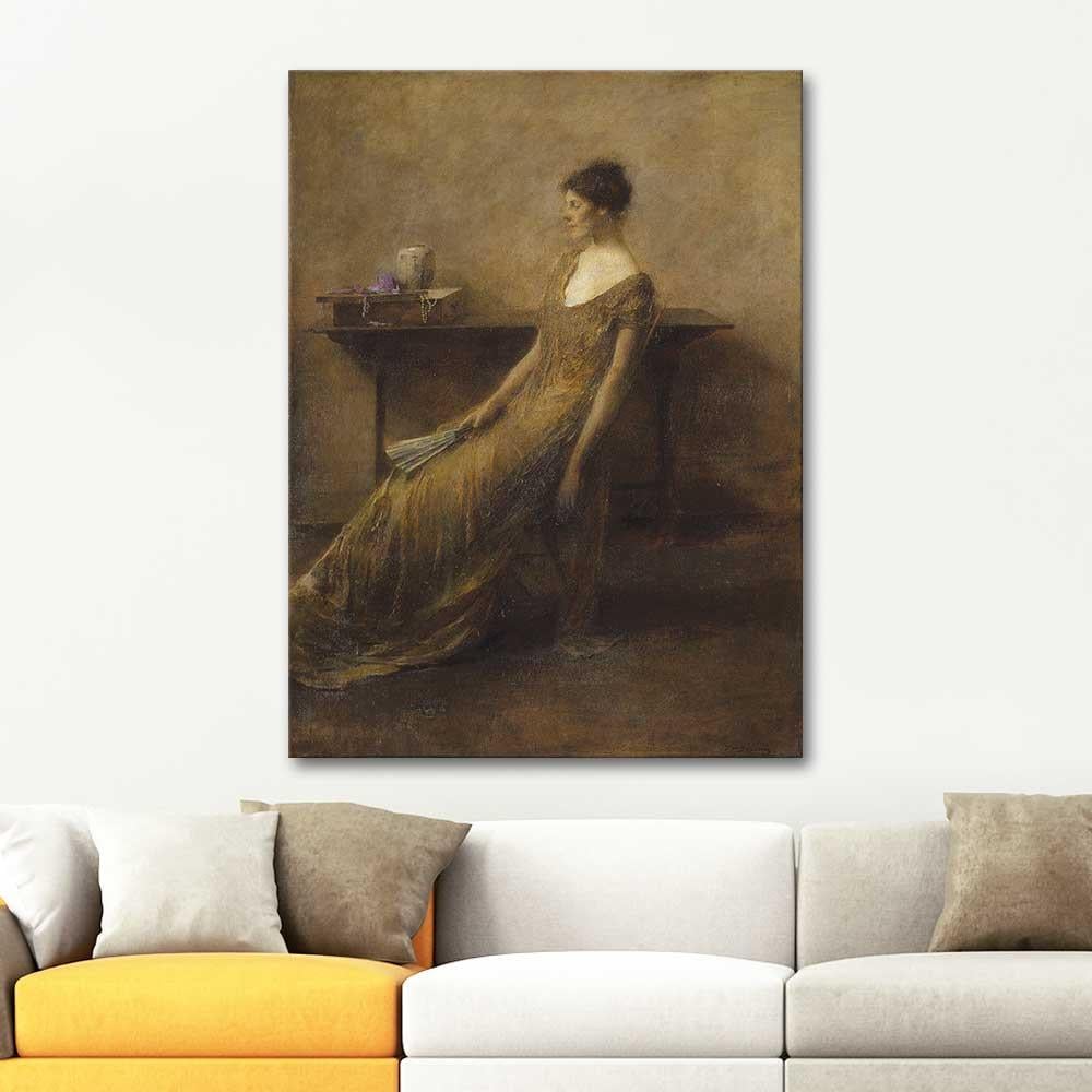 Thomas Wilmer Dewing Lady in Gold Art Print