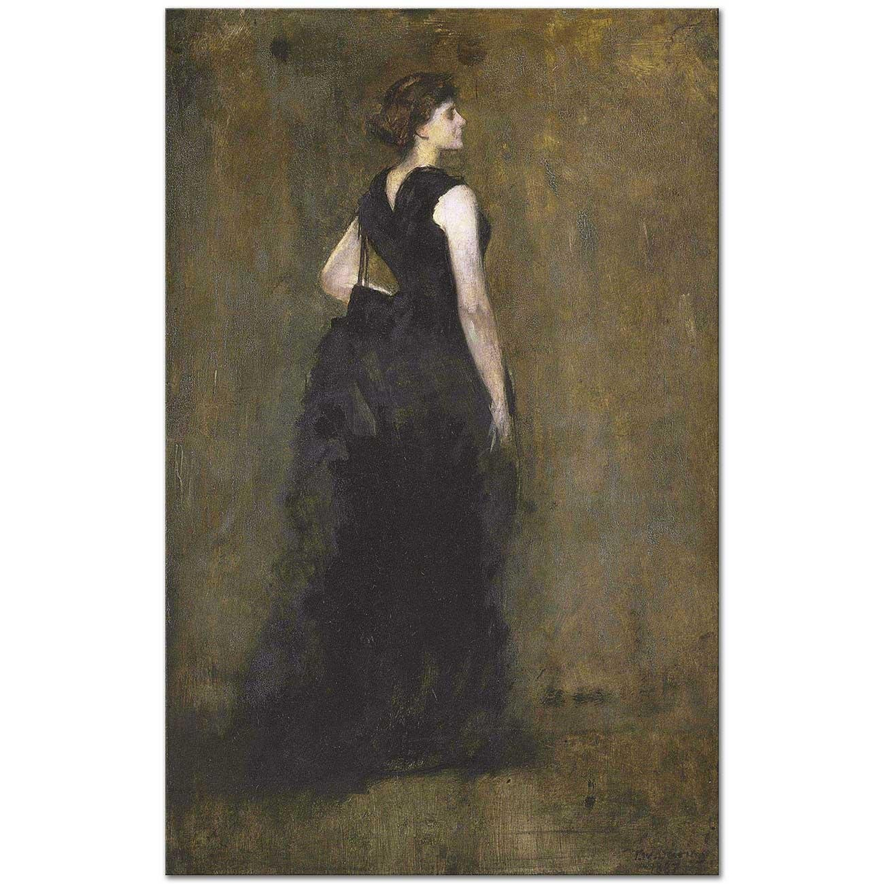 Thomas Wilmer Dewing Siyahlar İçindeki Kadın Kanvas Tablo