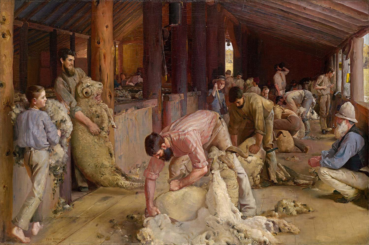 Tom Roberts Shearing the Rams Art Print