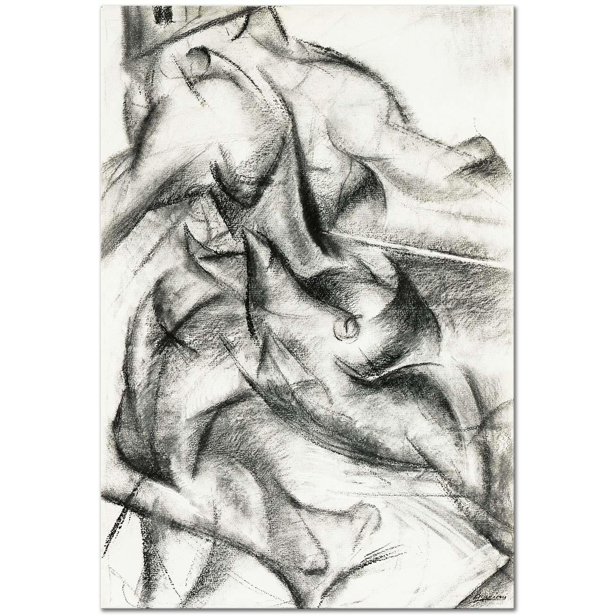 Umberto Boccioni Kas Dinamizmi Kanvas Tablo