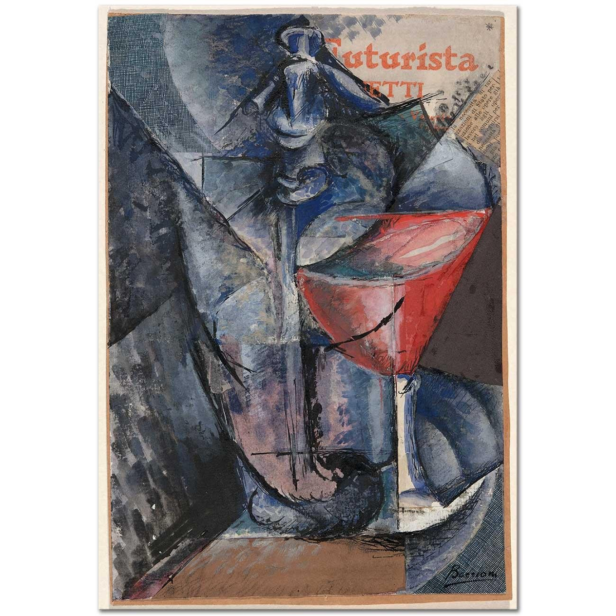 Umberto Boccioni Still Life; Glass and Siphon Art Print