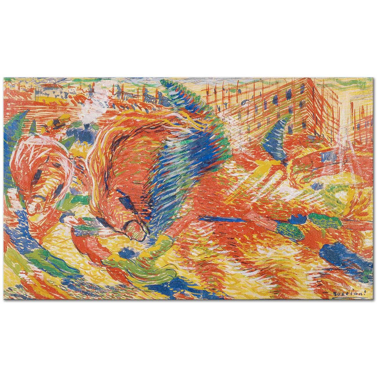 Umberto Boccioni Şehrin Yükselişi Kanvas Tablo