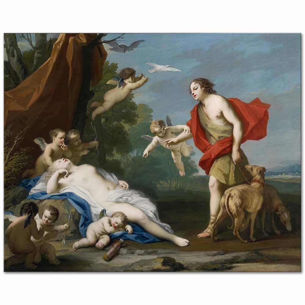 Jacopo Amigoni Venus ve Adonis II Kanvas Tablo