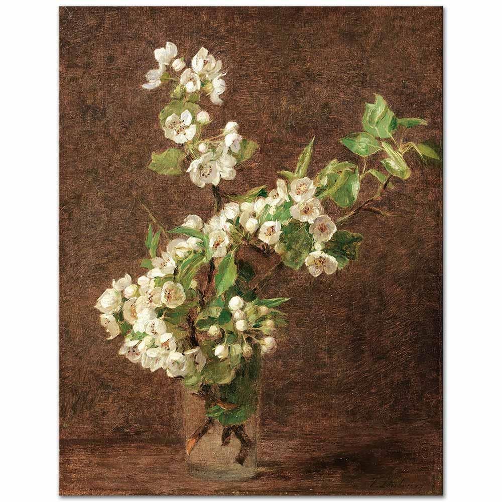 Victoria Dubourg Fantin Latour Elma Çiçekleri Kanvas Tablo