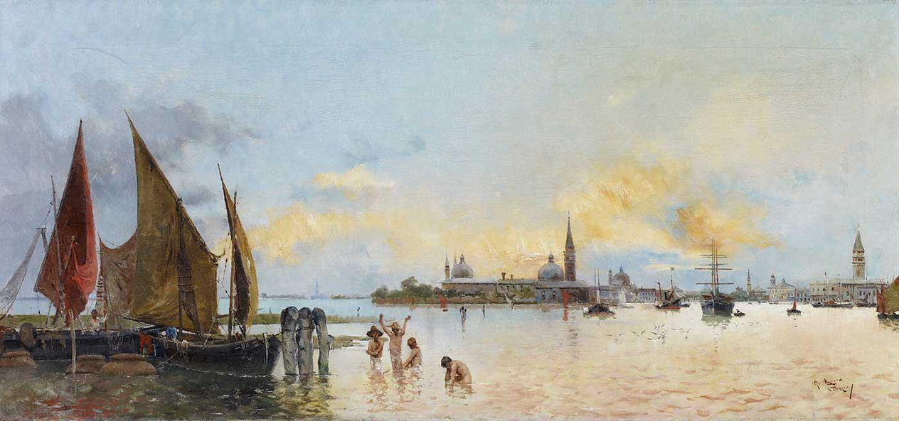View of Venice by Antonio Reyna Manescau as Art Print
