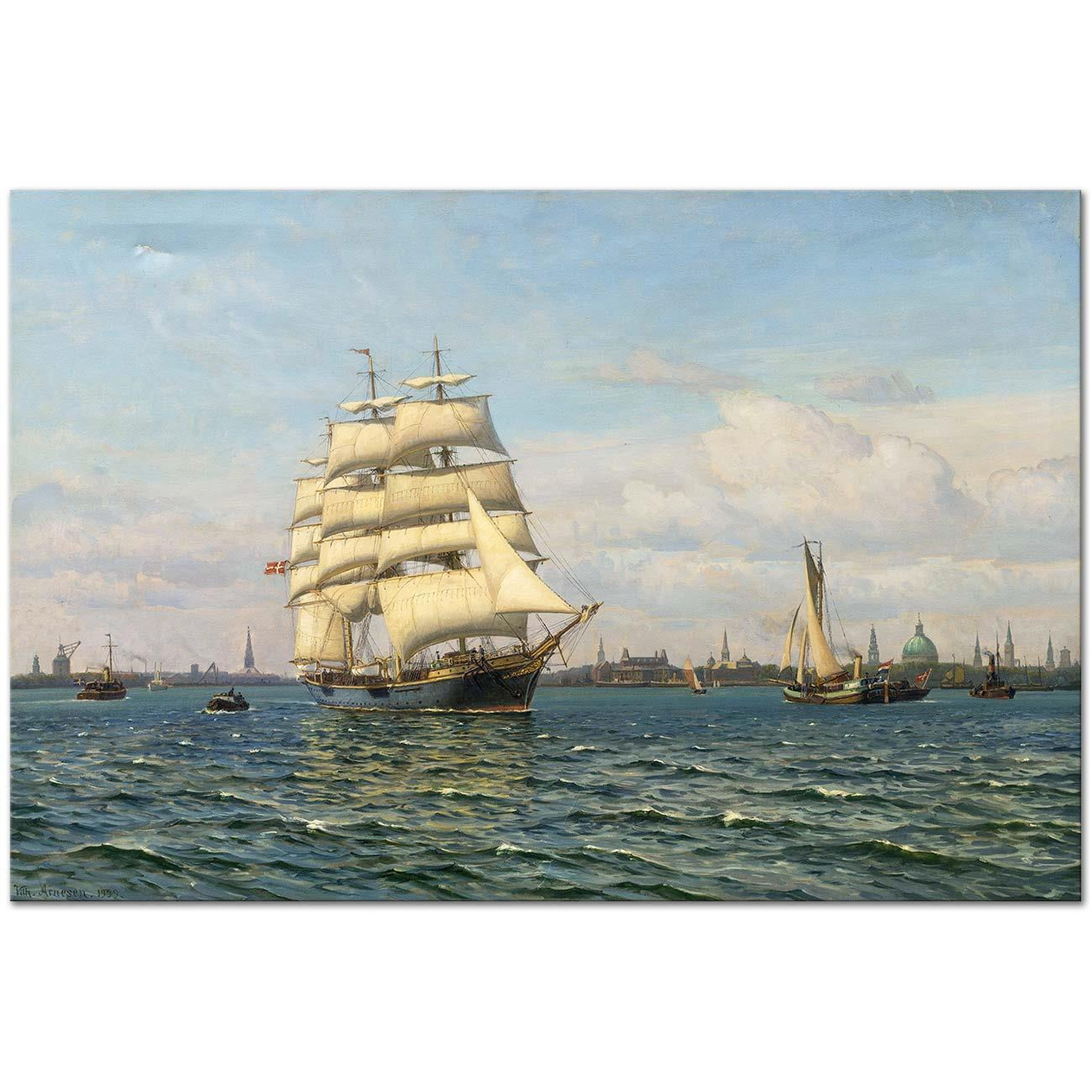 Vilhem Karl Ferdinand Arnesen Eğitim Gemisi Georg Stage Kanvas Tablo