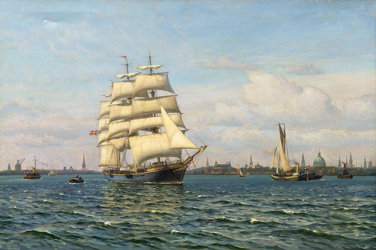 Vilhem Karl Ferdinand Arnesen Eğitim Gemisi Georg Stage Kanvas Tablo