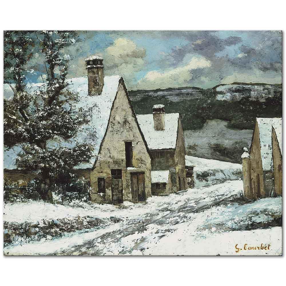 Gustave Courbet Edge Köyü Kar Altında Kanvas Tablo