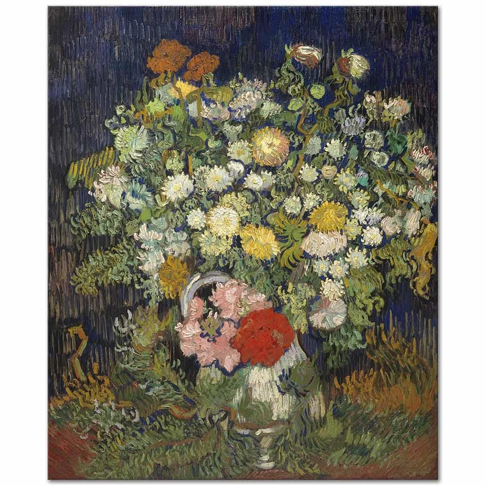 Vincent van Gogh Vazoda Çiçek Buketi Kanvas Tablo
