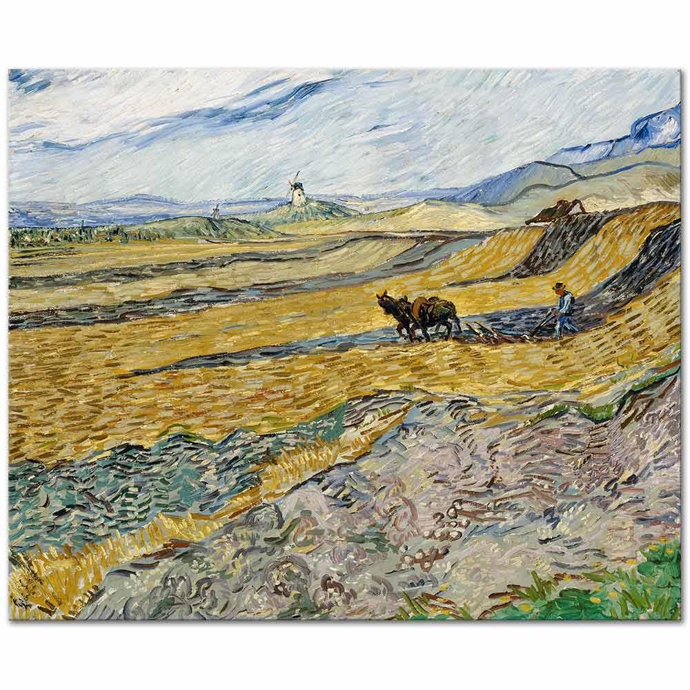 Vincent van Gogh Pullukla Sürülen Tarla Kanvas Tablo