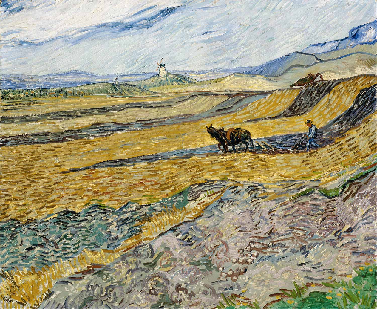Vincent van Gogh Enclosed Field With Ploughman Art Print
