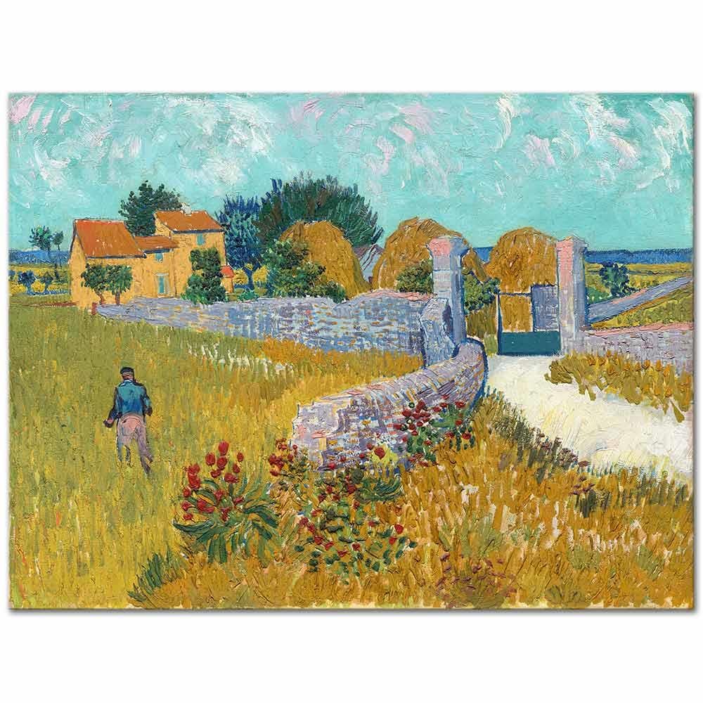 Vincent van Gogh Provence'de Çiftlik Evi Kanvas Tablo