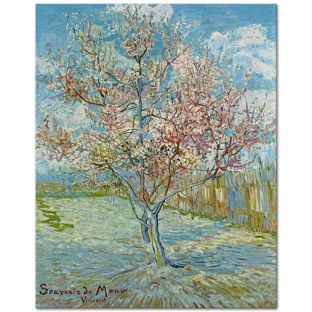 Vincent van Gogh Çiçek Açmış Şeftali Ağacı Kanvas Tablo