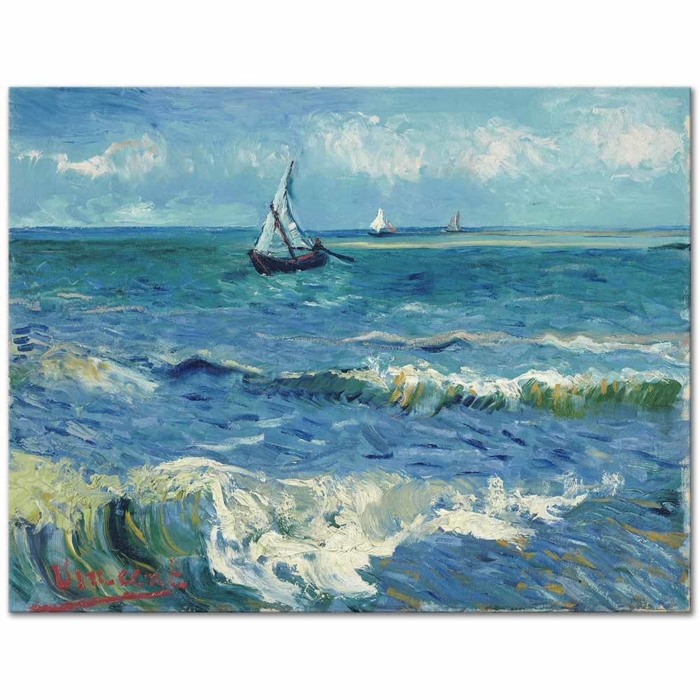 Vincent van Gogh Santa Maries'de Deniz Kanvas Tablo