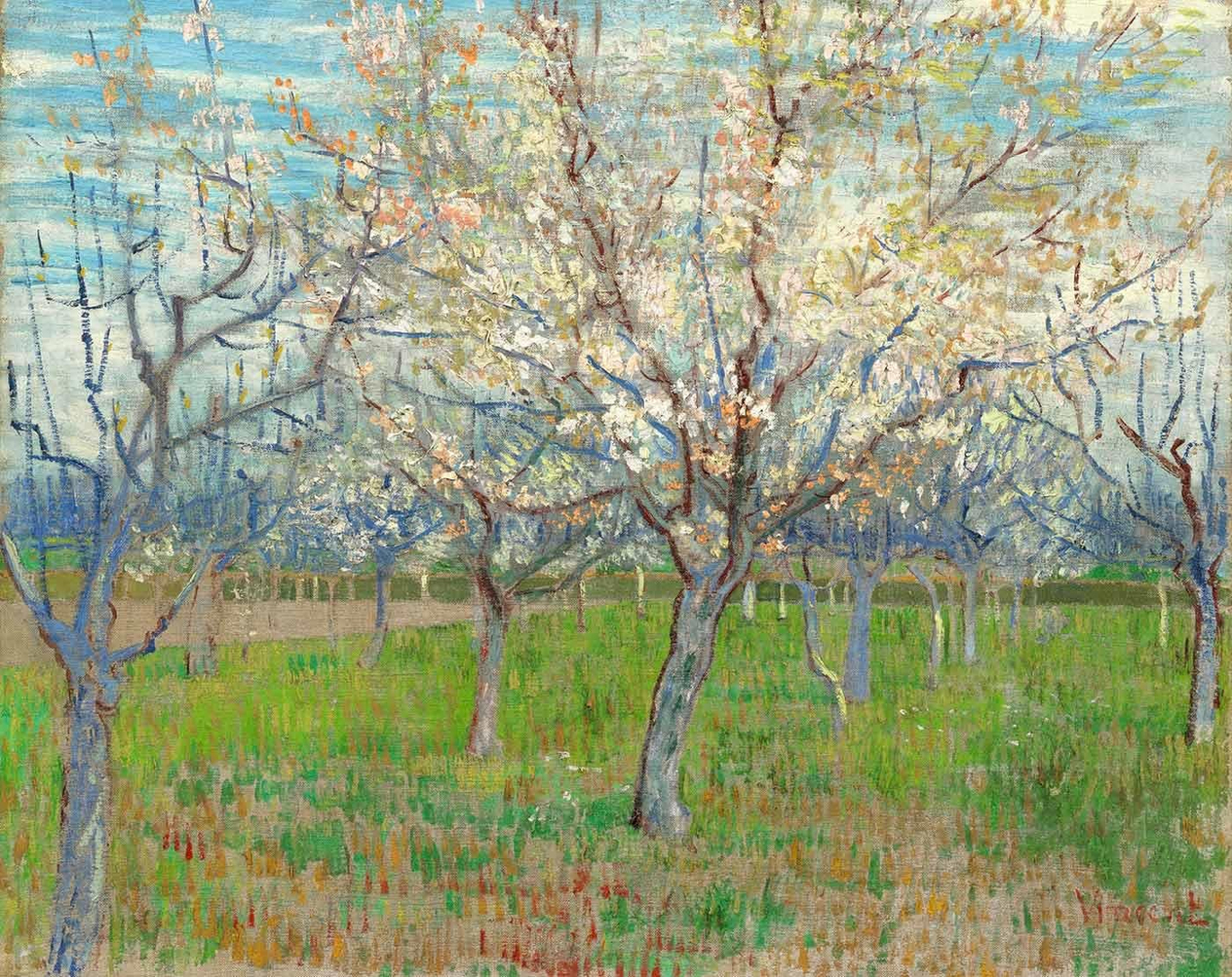 Vincent van Gogh Çiçek Açmış Meyve Bahçesi Kanvas Tablo