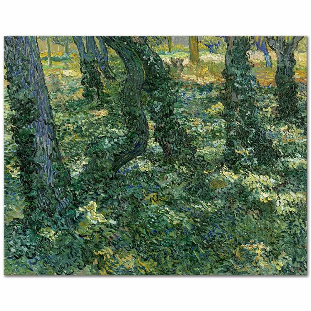 Vincent van Gogh Orman Zemininde Çalılık Kanvas Tablo