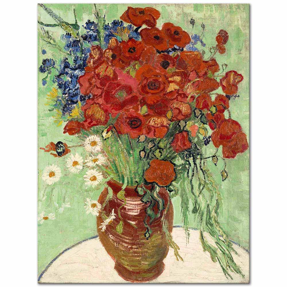 Vincent van Gogh Vazoda Gelincik ve Papatyalar Kanvas Tablo