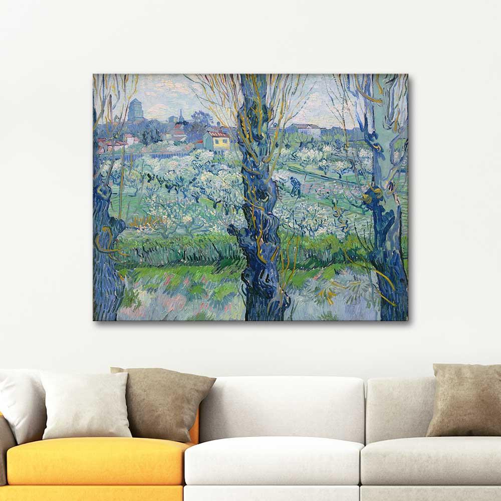 Vincent van Gogh View of Arles Flowering Orchards Art Print