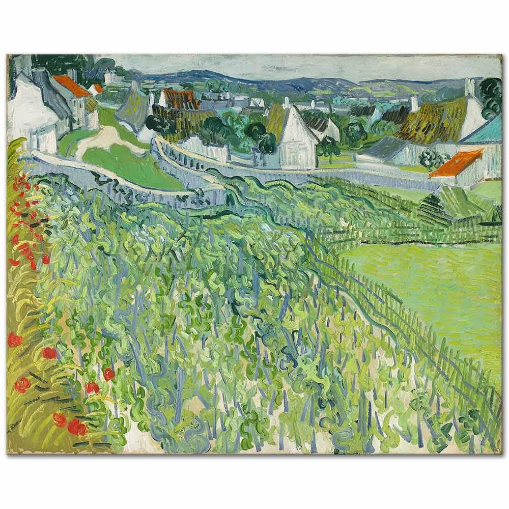 Vincent van Gogh Auvers'te Üzüm Bağları Kanvas Tablo