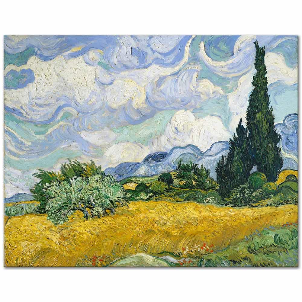 Vincent van Gogh Selvili Çayır Kanvas Tablo
