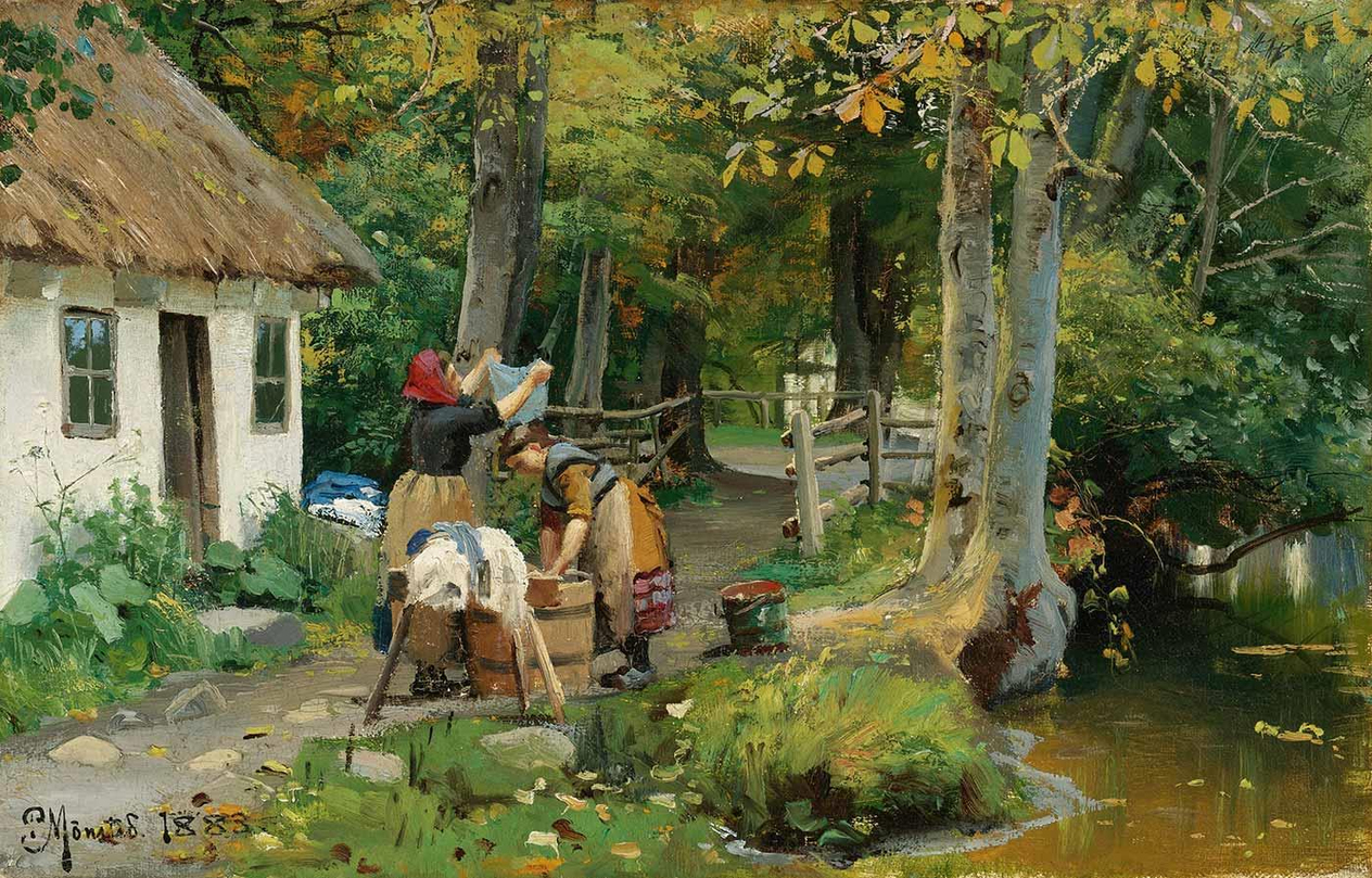 Washing Day by Peder Mørk Mønsted as Art Print