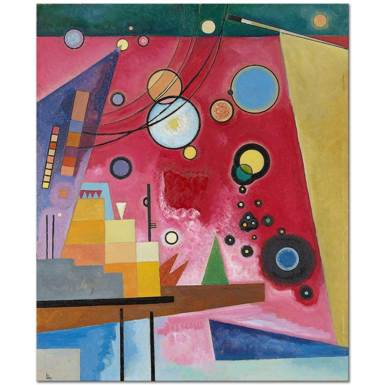 Wassily Kandinsky Ağır Kırmızı Kanvas Tablo