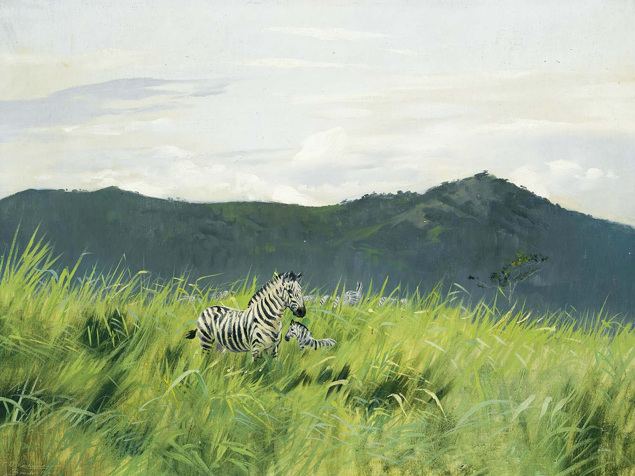 Wilhelm Kuhnert Zebra On The Steppe Art Print