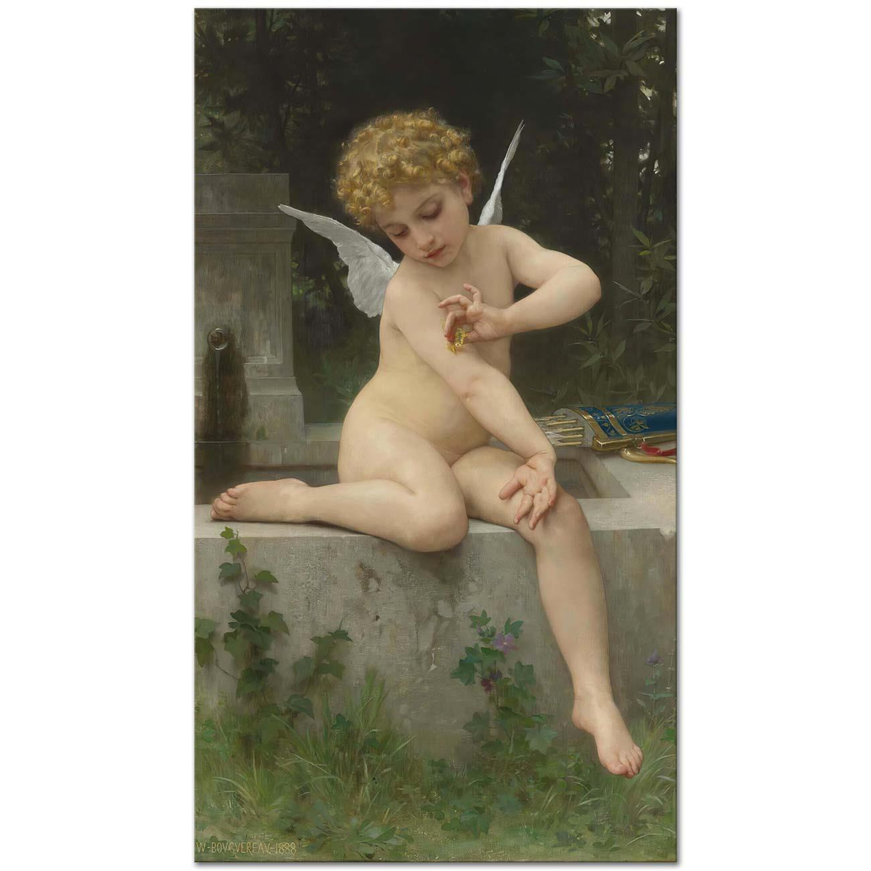 Cupid with a Butterfly by William Adolphe Bouguereau