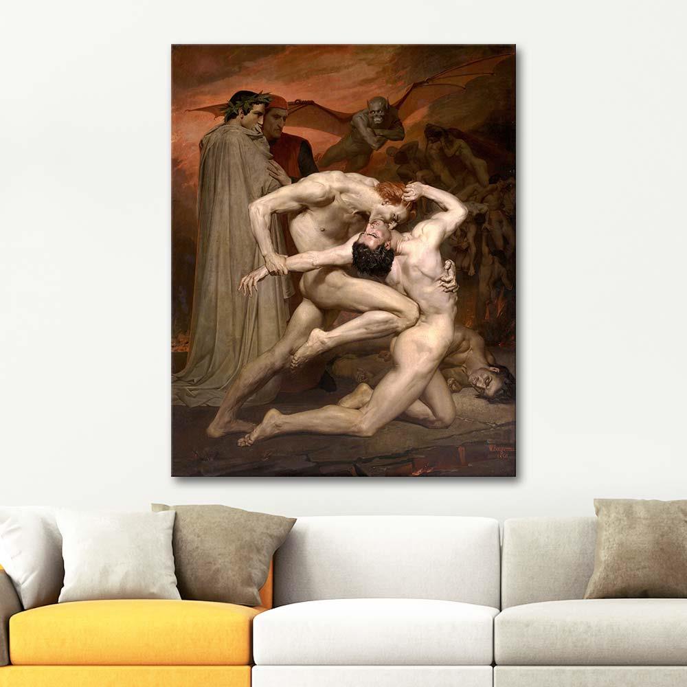 William Adolphe Bouguereau Dante and Virgil In Hell Art Print