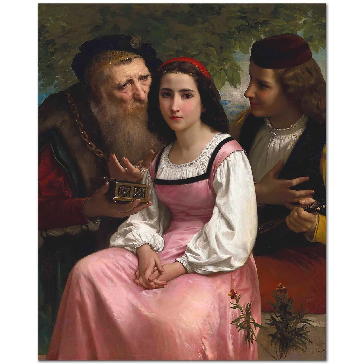 William Adolphe Bouguereau Entre la Richesse et l'amour Art Print