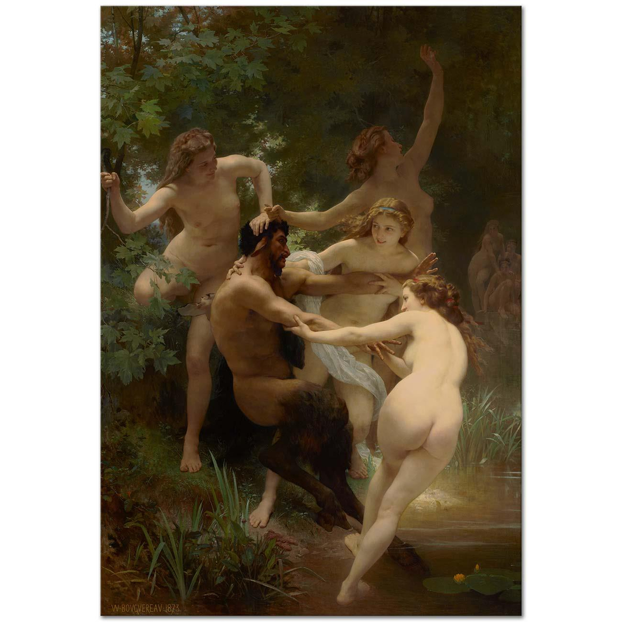 William Adolphe Bouguereau Nimfis ve Satir Kanvas Tablo