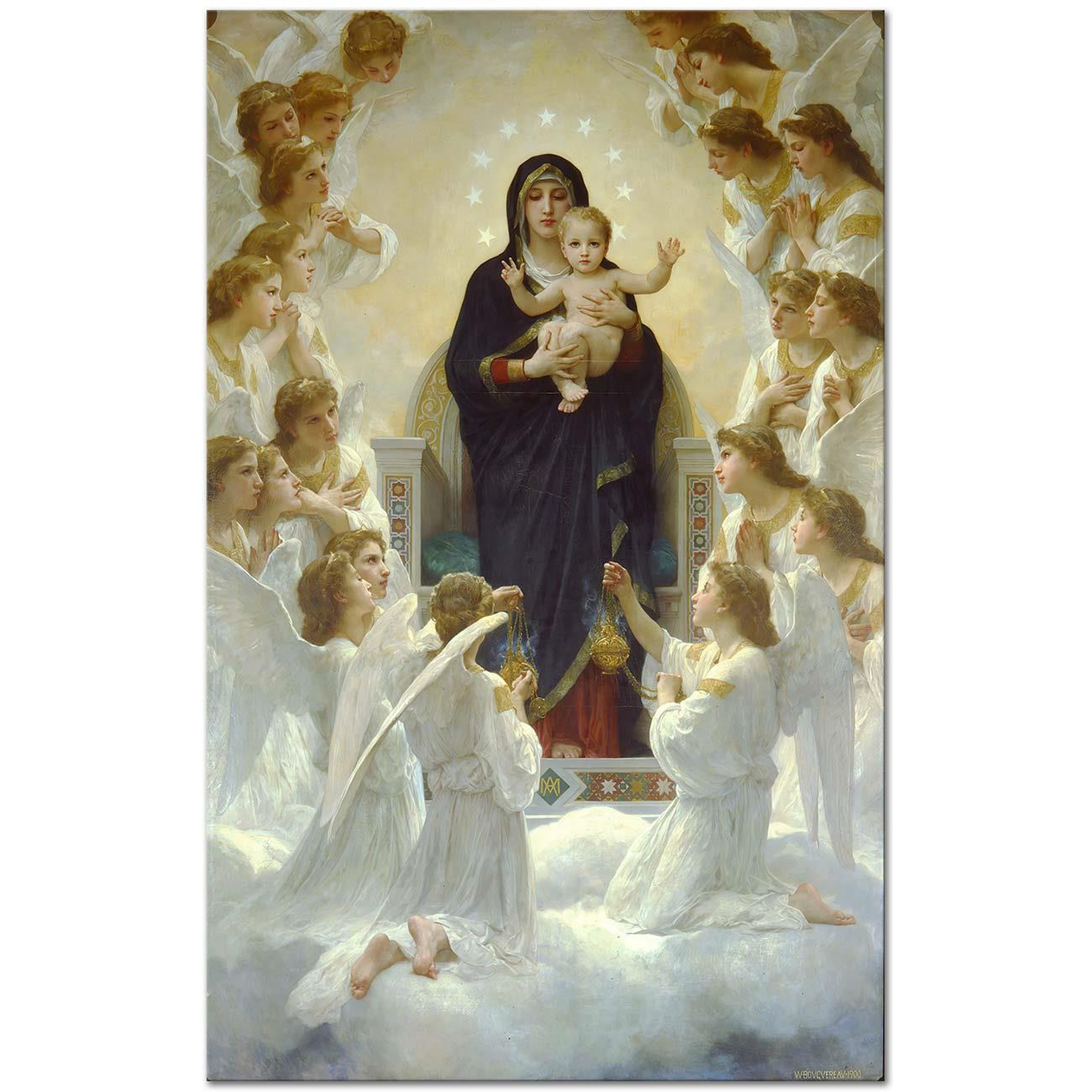 William Adolphe Bouguereau Bakire ve Melekler Kanvas Tablo