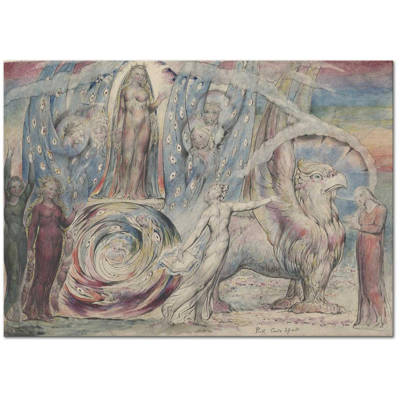 William Blake Dante'nin Cennet'te Beatrice ile Karşılaşması Kanvas Tablo