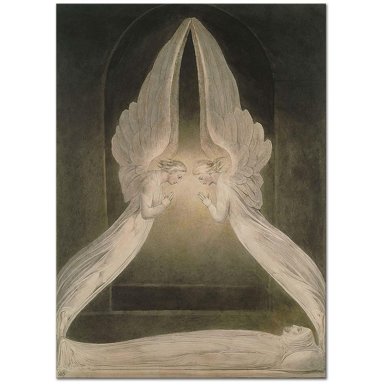 William Blake İsa'nın Mezarı Başında Nöbet Tutan Melekler Kanvas Tablo