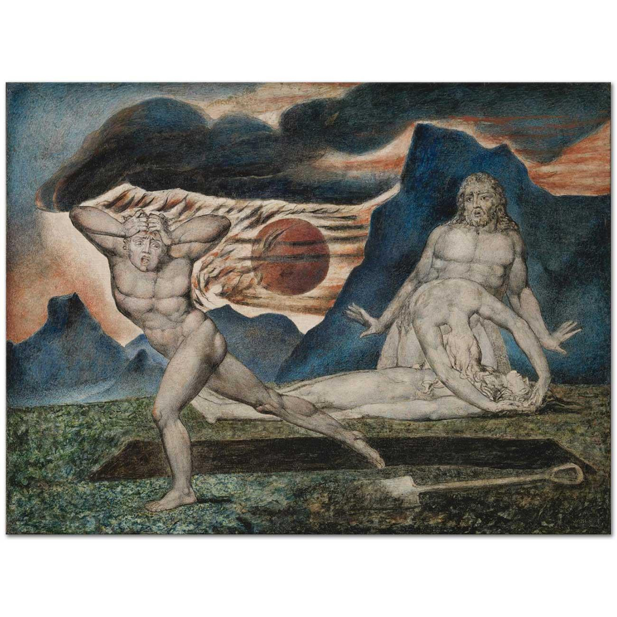 William Blake Adem ve Havva'nın Habil'in Cesedini Buluşu Kanvas Tablo