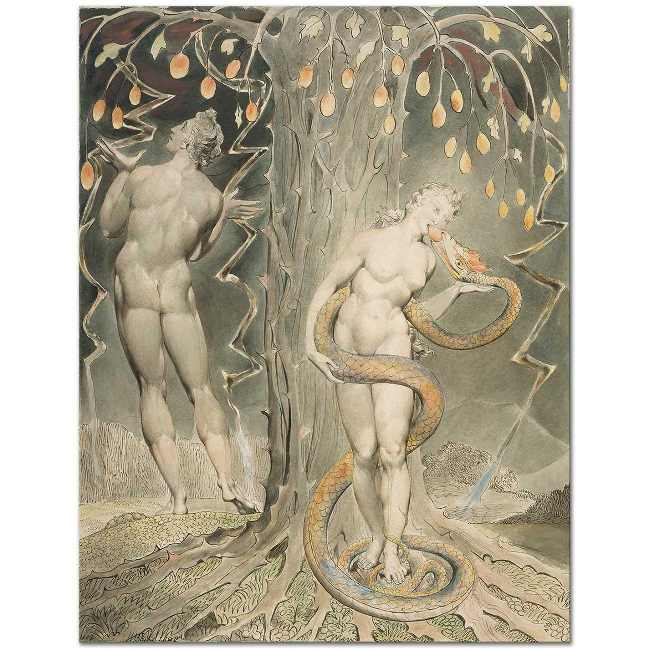 William Blake The Temptation and Fall of Eve Art Print