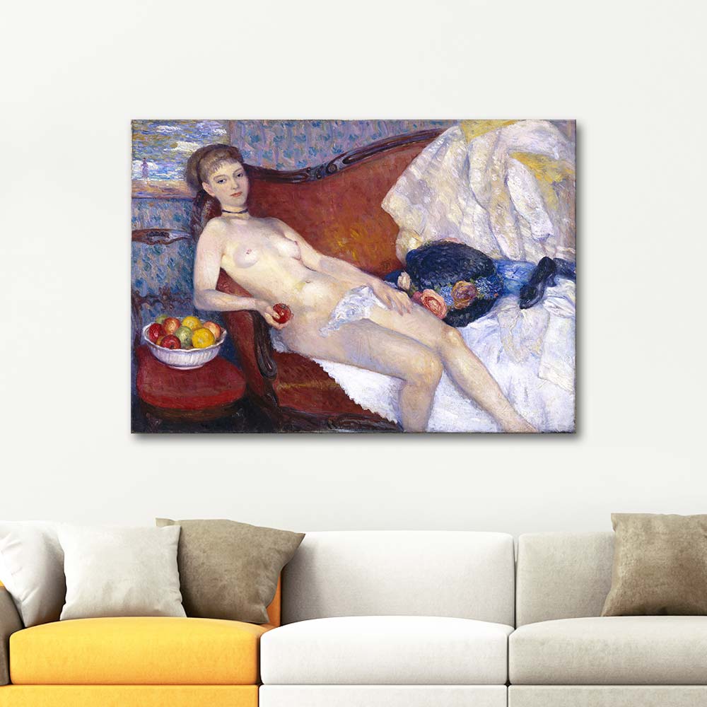 William Glackens Nude With Apple Art Print