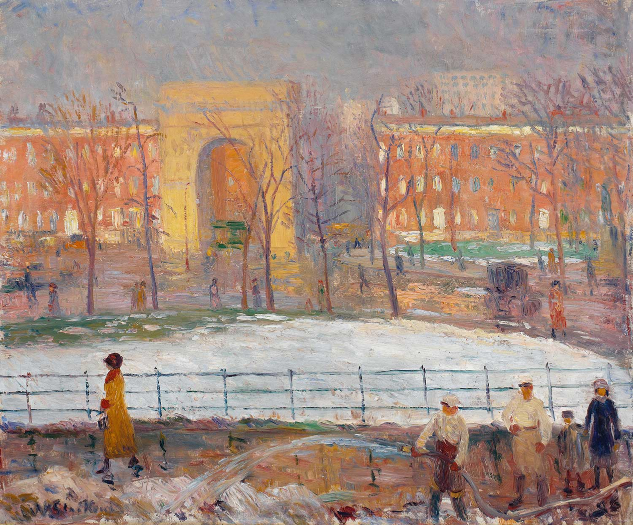 Street Cleaners Washington Square by William Glackens