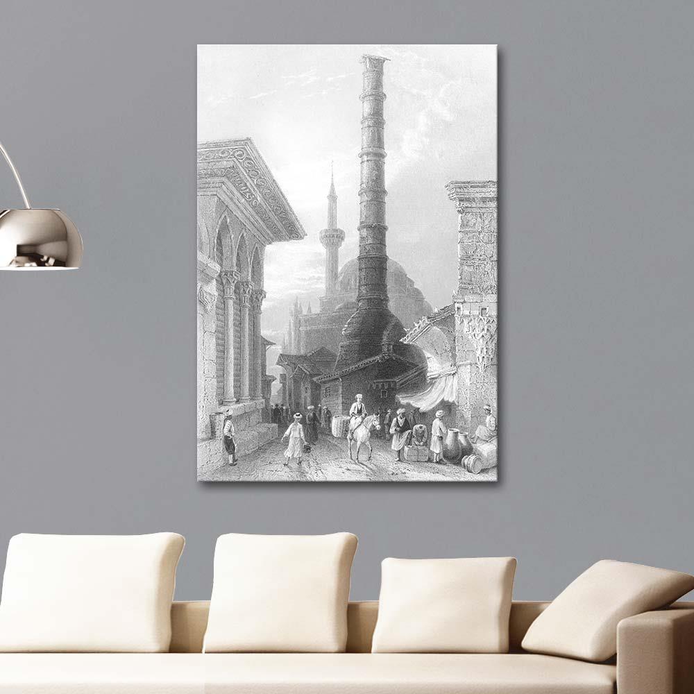William Henry Bartlett Burnt Pillar Constantinopolis Art Print